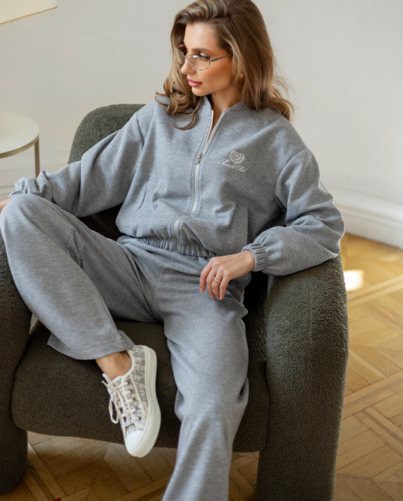 121 Спортивний костюм з бавовни на підкладці з вишивкою